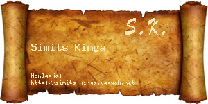 Simits Kinga névjegykártya